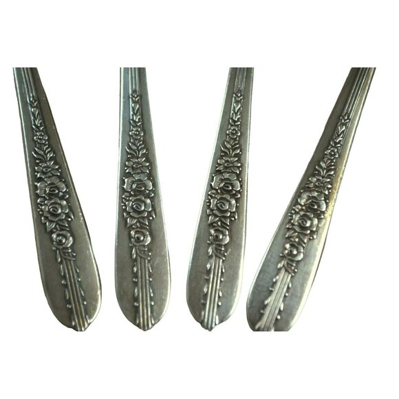 Oneida Nobility Plate 1939 Royal Rose Silverplate Flatware Spoons Set of Eight 8 - Picture 3 of 5